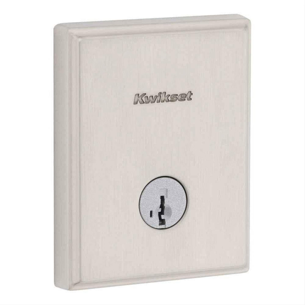 Kwikset 258TRCT-15S.STRKP Crosstown Low Profile Single Cylinder SmartKey Deadbolt Satin Nickel
