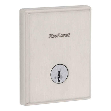 Kwikset 258TRCT-15S.STRKP Crosstown Low Profile Single Cylinder SmartKey Deadbolt Satin Nickel