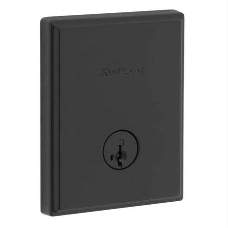 Kwikset 258TRCT-514S.STRKP Crosstown Low Profile Single Cylinder SmartKey Deadbolt Matte Black