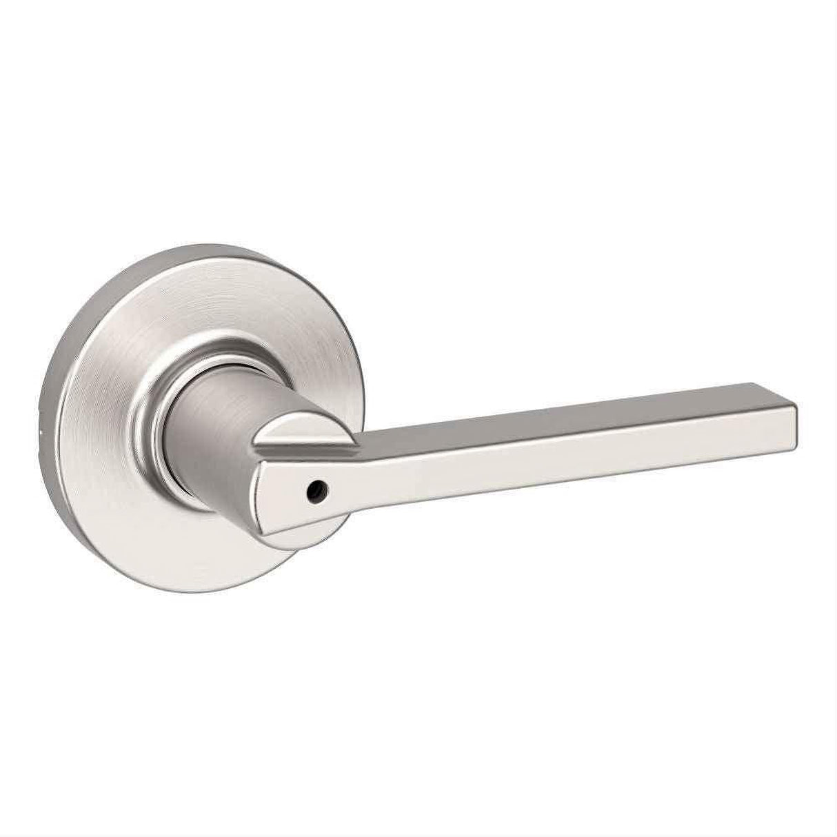 Kwikset 300CSLRDT-15 Casey Lever with Round Rose Privacy Door Lock and RCS Strike Satin Nickel