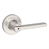 Kwikset 300CSLRDT-15 Casey Lever with Round Rose Privacy Door Lock and RCS Strike Satin Nickel