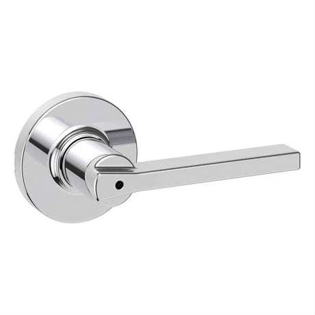 Kwikset 300CSLRDT-26 Casey Lever with Round Rose Privacy Door Lock and RCS Strike Bright Chrome