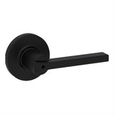 Kwikset 300CSLRDT-514 Casey Lever with Round Rose Privacy Door Lock and RCS Strike Matte Black