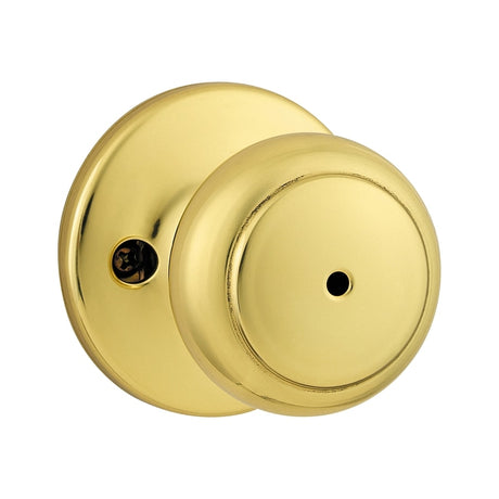 Kwikset 300CV-3 Cove Privacy Door Knob - Polished Brass