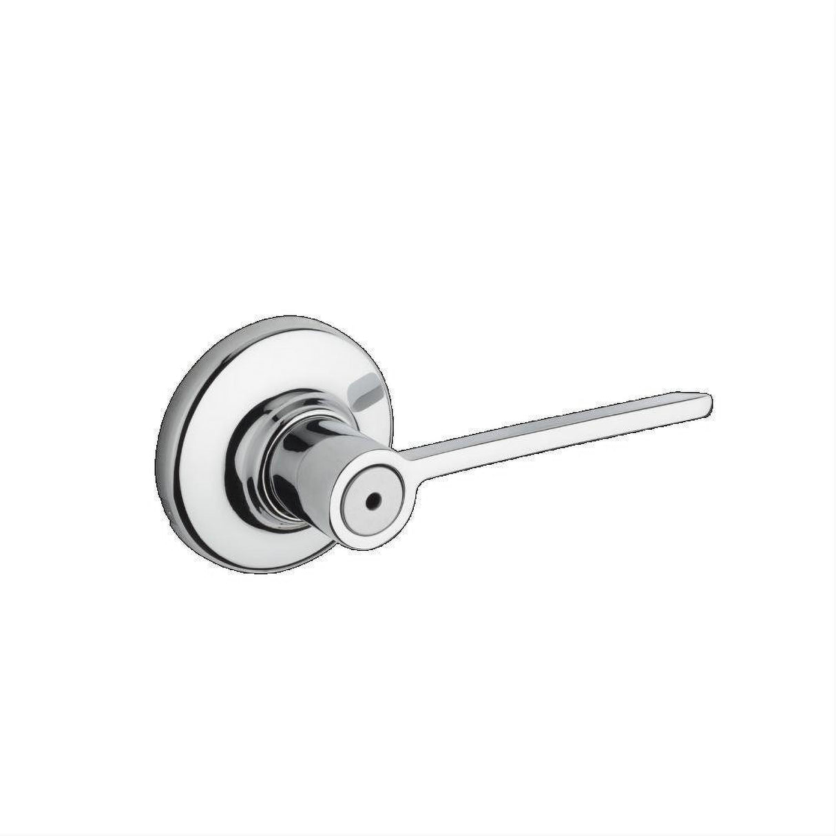 Kwikset 300LRLRDT-26 Ladera Lever with Round Rose Privacy Door Lock and RCS Strike Bright Chrome