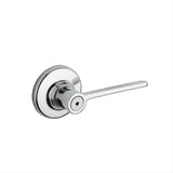 Kwikset 300LRLRDT-26 Ladera Lever with Round Rose Privacy Door Lock and RCS Strike Bright Chrome