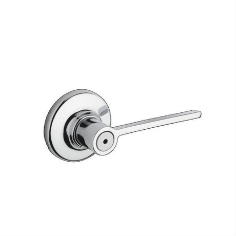 Kwikset 300LRLRDT-26 Ladera Lever with Round Rose Privacy Door Lock and RCS Strike Bright Chrome