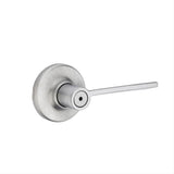 Kwikset 300LRLRDT-26D Ladera Lever with Round Rose Privacy Door Lock and RCS Strike Satin Chrome