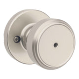 Kwikset 300MNKRDT-15 Maven Knob Round Rose Privacy Door Lock and RCS Strike Satin Nickel
