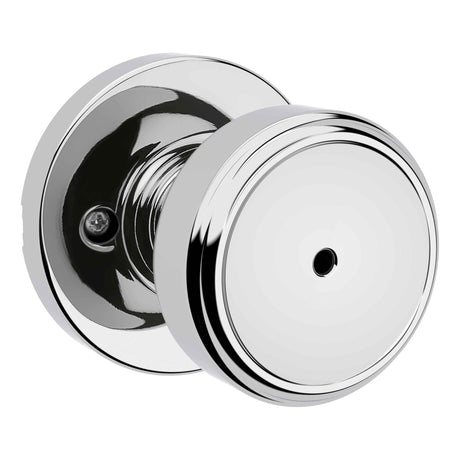 Kwikset 300MNKRDT-26 Maven Knob Round Rose Privacy Door Lock and RCS Strike Bright Chrome