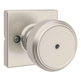 Kwikset 300MNKSQT-15 Maven Knob Square Rose Privacy Door Lock and RCS Strike Satin Nickel