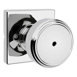 Kwikset 300MNKSQT-26 Maven Knob Square Rose Privacy Door Lock and RCS Strike Bright Chrome