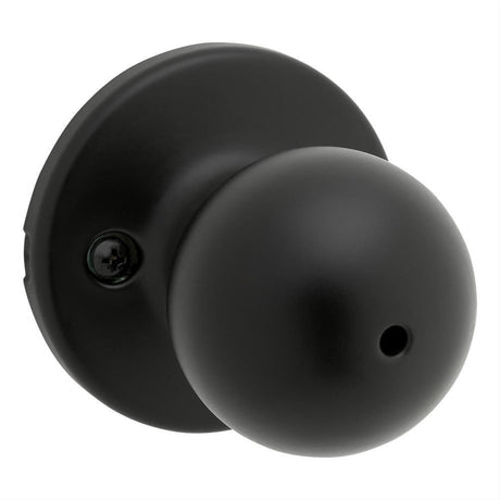 Kwikset 300P-514 Polo Knob Privacy Door Lock and RCS Strike Matte Black