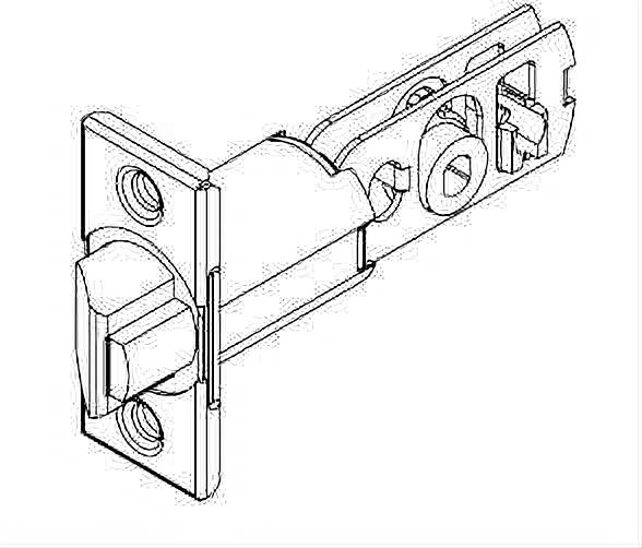 Kwikset 3277-3 2-3/8" Square Deadlatch Bright Brass