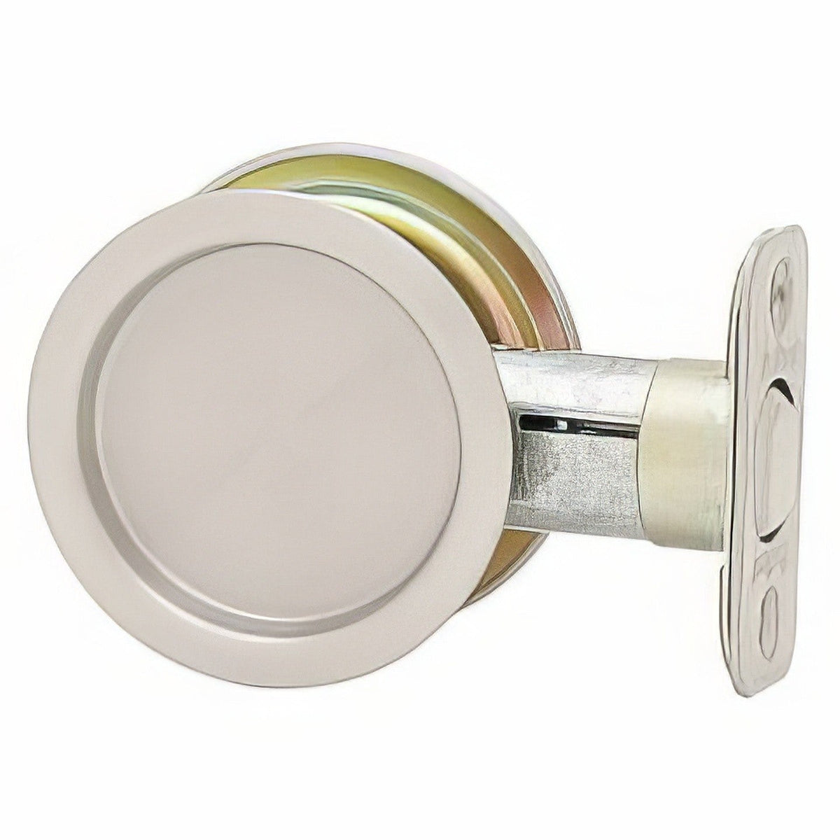 Kwikset 334-26D Round Passage Pocket Door Lock Satin Chrome
