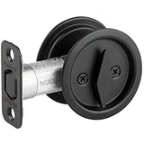 Kwikset 335-514 Round Privacy Pocket Door Lock Matte Black