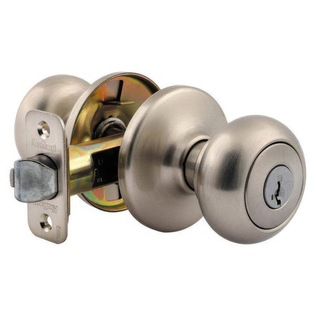 Kwikset 400CV-15S Cove Single Cylinder Keyed Entry Knob Satin Nickel