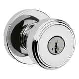 Kwikset 400MNKRDT-26S Maven Knob Round Rose Entry Door Lock SmartKey and RCS Strike Bright Chrome