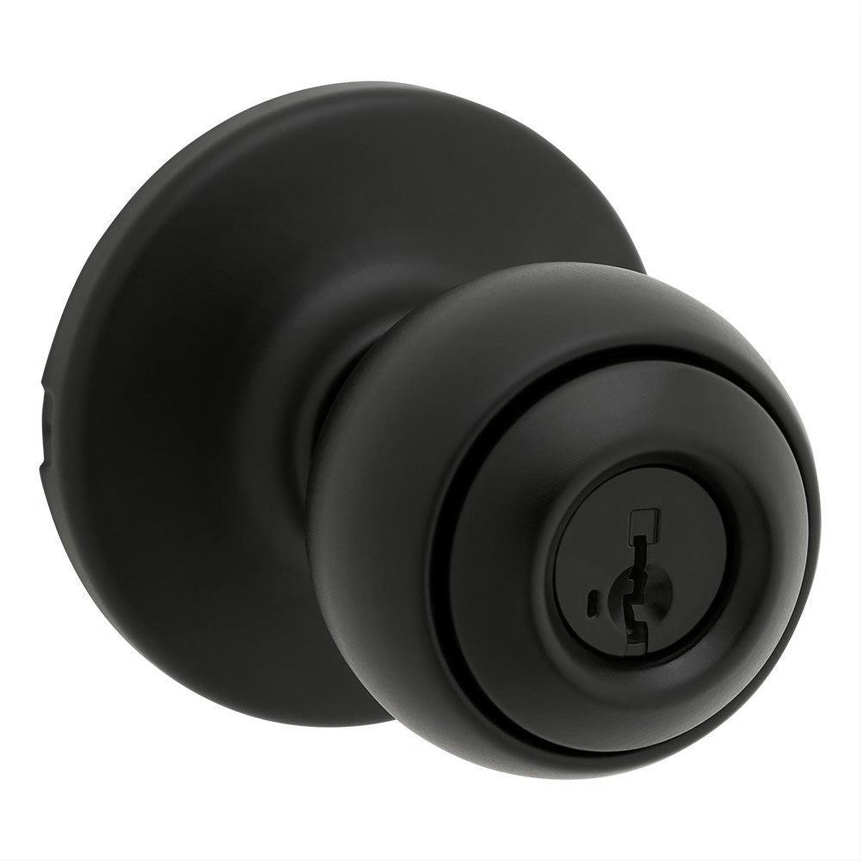 Kwikset 400P-514S Polo Knob Entry Door Lock SmartKey and RCS Strike Matte Black