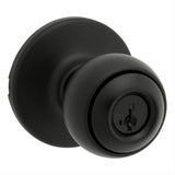Kwikset 400P-514S Polo Knob Entry Door Lock SmartKey and RCS Strike Matte Black
