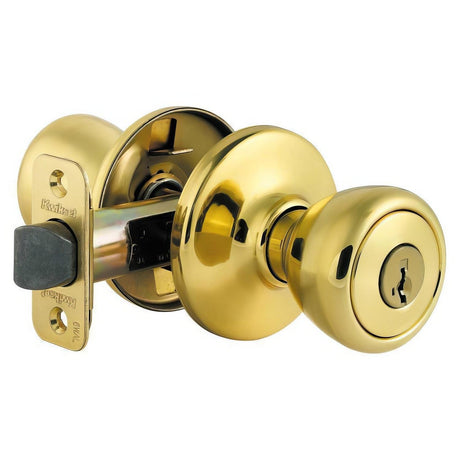 Kwikset 400T-3S Tylo Single Cylinder Keyed Entry Knob Bright Brass