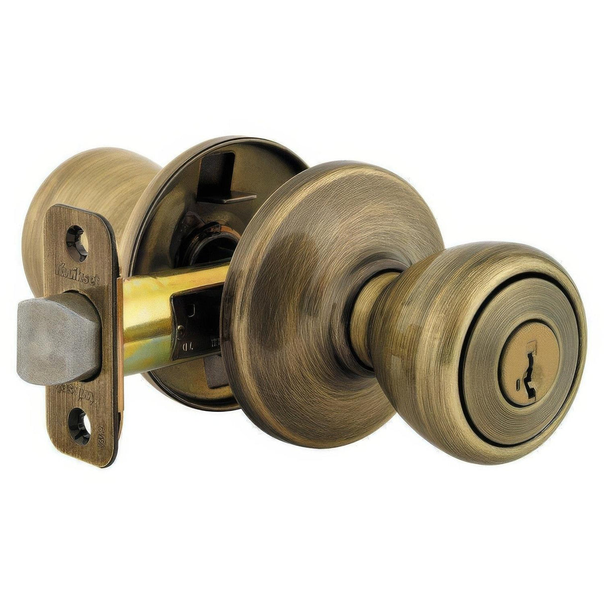 Kwikset 400T-5S Tylo Single Cylinder Keyed Entry Knob Antique Brass