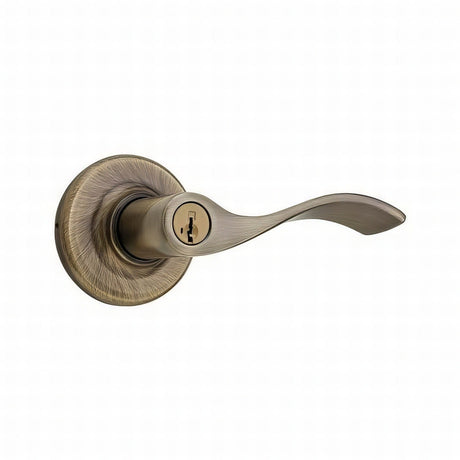 Kwikset 405BL-5S Balboa Keyed Entry Lever - Antique Brass