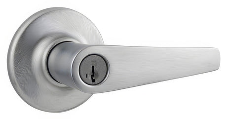 Kwikset 405DL-26DS satin chrome keyed entry lever