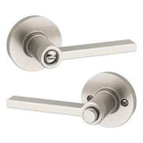 Kwikset 408CSLRDT-15 Light Commercial Casey Lever Round Rose Privacy Door Lock with RCAL Latch and RCS 3031 Strike Satin Nickel