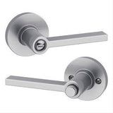Kwikset 408CSLRDT-26D Light Commercial Casey Lever Round Rose Privacy Door Lock with RCAL Latch and RCS 3031 Strike Satin Chrome