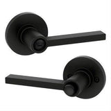 Kwikset 408CSLRDT-514 Light Commercial Casey Lever Round Rose Privacy Door Lock with RCAL Latch and RCS 3031 Strike Matte Black