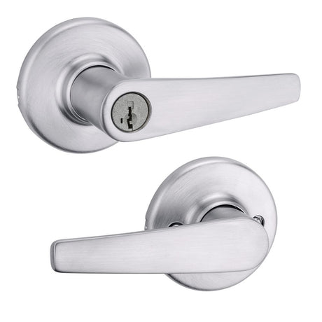 Kwikset 462DL-26 Delta Lever Vestibule Lock in Polished Brass