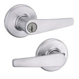 Kwikset 462DL-26DS-26 Delta Lever Vestibule Lock with 6AL Latch and RCS Strike and SmartKey Satin Chrome