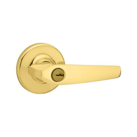 Kwikset 462DL-3V2 Delta Lever Vestibule Lock with 6AL Latch and RCS Strike and SmartKey - Polished Brass