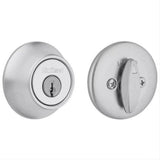 Kwikset 660-26DS.DS Single Cylinder Deadbolt with 6AL Latch and STRKP Strike Pack which includes Square Corner, Round Corner and 5303 Round Corner Full Lip Strikes K3 Satin Chrome