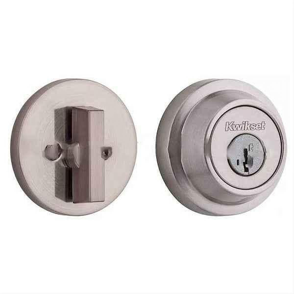 Kwikset 660RDT-15S.STRKP Single Cylinder Round Deadbolt SmartKey Satin Nickel