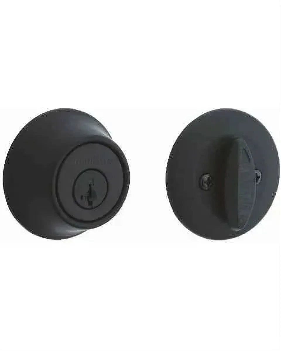 Kwikset 660RDT-514S.STRKP Single Cylinder Round Deadbolt SmartKey Matte Black