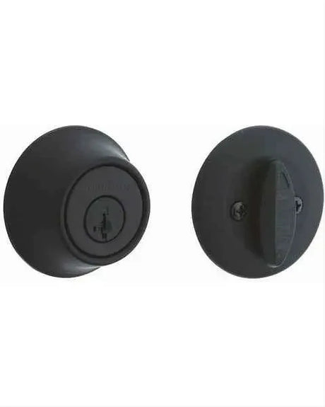 Kwikset 660RDT-514S.STRKP Single Cylinder Round Deadbolt SmartKey Matte Black