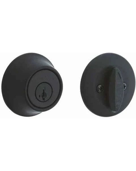 Kwikset 660RDT Single Cylinder Round Deadbolt SmartKey in Matte Black