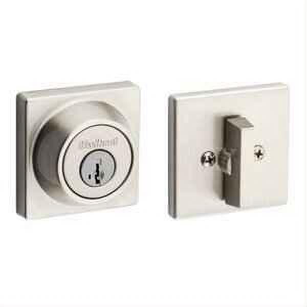 Kwikset 660SQT-15S.STRKP Single Cylinder Square Deadbolt SmartKey Satin Nickel