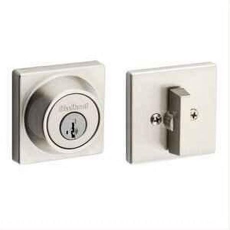 Kwikset 660SQT-15S.STRKP Single Cylinder Square Deadbolt SmartKey Satin Nickel