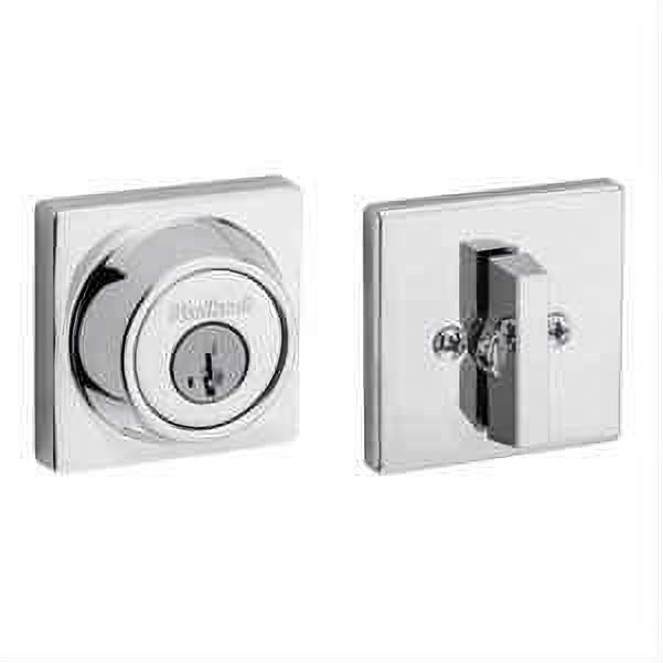 Kwikset 660SQT-26S.STRKP Single Cylinder Square Deadbolt SmartKey Bright Chrome