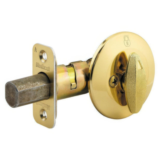 Kwikset 663-3V1 Security Series One Sided Deadbolt Polished Brass