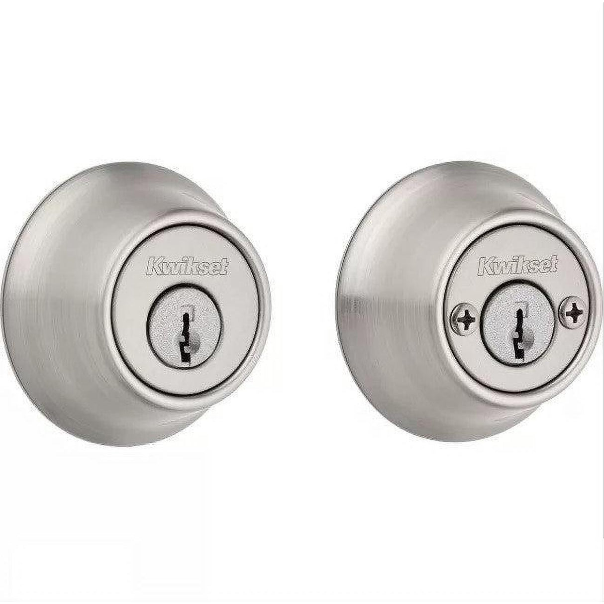 Kwikset 665-15ASV1 Double Cylinder Deadbolt with RCAL Latch and STRKP Strike Pack which includes Square Corner, Round Corner and 5303 Round Corner Full Lip Strikes Antique Nickel