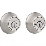 Kwikset 665-15ASV1 Double Cylinder Deadbolt with RCAL Latch and STRKP Strike Pack which includes Square Corner, Round Corner and 5303 Round Corner Full Lip Strikes Antique Nickel