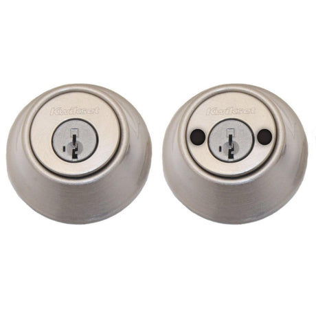 Kwikset 665-15S.STRKP Double Cylinder Deadbolt with RCAL Latch Satin Nickel