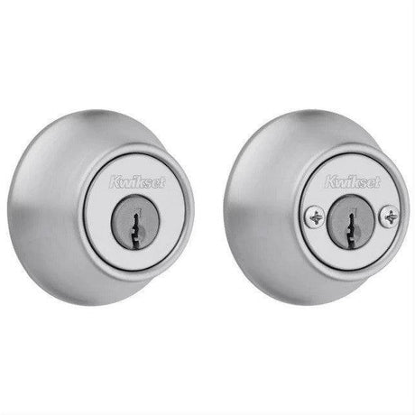Kwikset 665-26D.STRKP Double Cylinder Deadbolt with RCAL Latch Satin Chrome