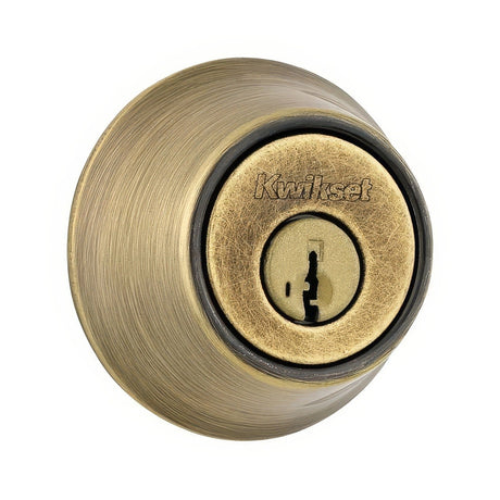 Kwikset 665-5S.DS Double Cylinder Deadbolt with RCAL Latch Antique Brass