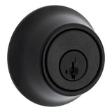 Kwikset 665-5S.STRKP Double Cylinder Deadbolt with RCAL Latch and STRKP Strike Pack which includes Square Corner, Round Corner and 5303 Round Corner Full Lip Strikes Antique Brass