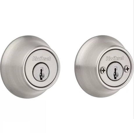 Kwikset 665 Double Cylinder Deadbolt with RCAL Latch and STRKP Strike Pack which includes Square Corner, Round Corner and 5303 Round Corner Full Lip Strikes